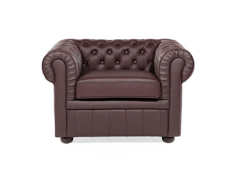 Fotel skórzany brązowy CHESTERFIELD zdjęcie 3