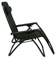 LEŻAK PLAŻOWY LEŻAK OGRODOWY BASENOWY NA TARAS SKŁADANY CZARNY ZERO GRAVITY