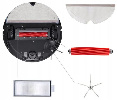 ZESTAW AKCESORIÓW FILTRY SZCZOTKI MOP DO XIAOMI ROBOROCK Q7, MAX, MAX+, T8 na Arena.pl