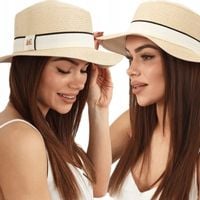KAPELUSZ SŁOMKOWY LETNI PLAŻOWY MODNY KOBIECY DAMSKI KOBIECY KOLORY 2370