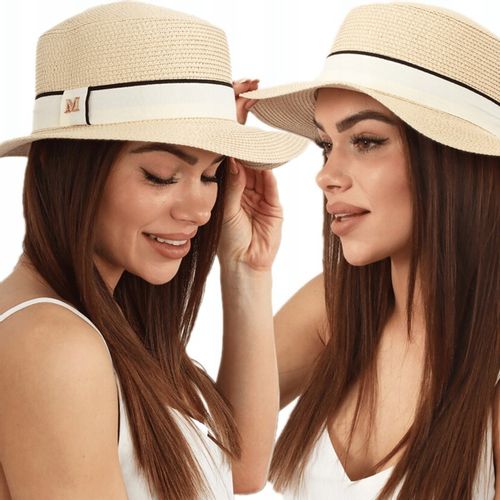 KAPELUSZ SŁOMKOWY LETNI PLAŻOWY MODNY KOBIECY DAMSKI KOBIECY KOLORY 2370 na Arena.pl