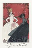 Plakat 30x45cm Le Jour et la Nuit, Barbier Vintage do Salonu
