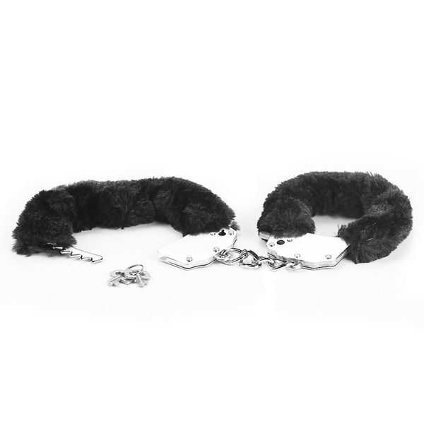 Fetish Pleasure Fluffy Handcuffs Black zdjęcie 2