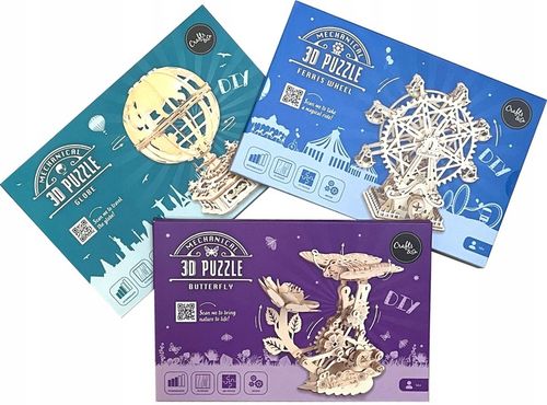DIY Ruchome Drewniane Puzzle 3D Motyl na Arena.pl
