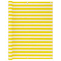 Parawan balkonowy, żółto-biały, 120x600 cm, HDPE