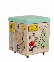 Pufa Manipulacyjna Na Zabawki Tablica Skrzynia Las