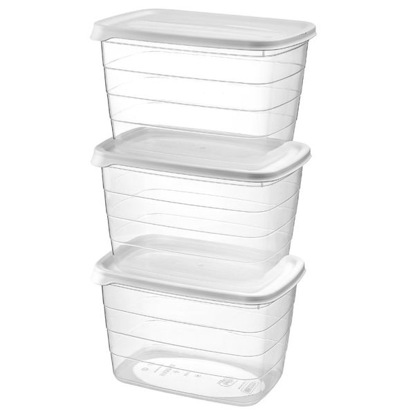 POJEMNIK NA ŻYWNOŚĆ KOMPLET 3 szt 2,2L 2200ml GŁĘBOKI BOX zdjęcie 2