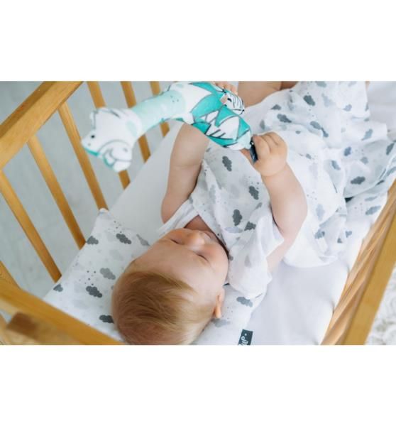 Pieluszka Bambusowa z Jonami Srebra (Chmurki Szare zdjęcie 3