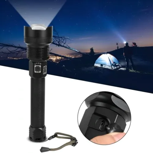 MOCNA LATARKA TAKTYCZNA LED AKUMULATOROWA SZPERACZ REFLEKTOR ZOOM WOJSKOWA na Arena.pl