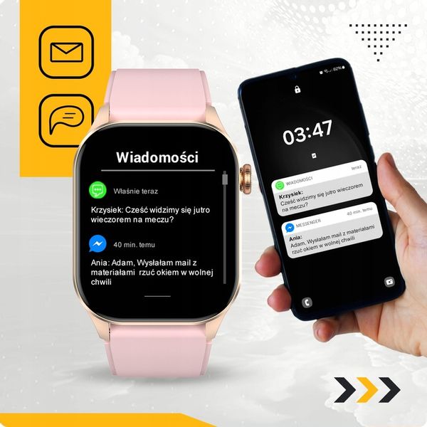 SMARTWATCH DAMSKI ZEGAREK POMIAR GLUKOZY CIŚNIENIE MENU PL ROZMOWY 2 PASKI zdjęcie 4
