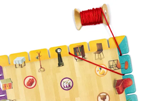 Gra planszowa dla dzieci o kotach biegających za kłębkiem Kociaki łobuziaki na Arena.pl