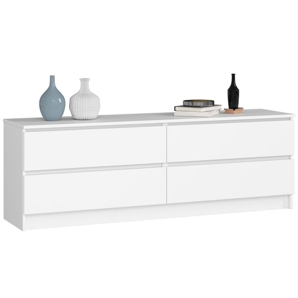 Komoda K 160 cm 4 szuflady - biała zdjęcie 1