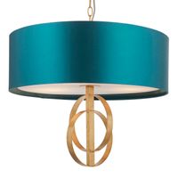 Zwisowa lampa abażurowa L&-195220 Light& morska złoto przecierane