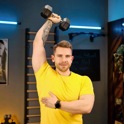 Hantla hex hantel żeliwny do ćwiczeń gumowany żeliwny 17,5kg Trex Sport na Arena.pl