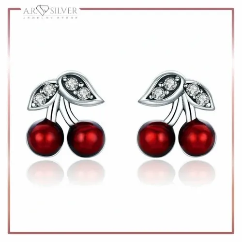 Srebrne kolczyki SŁODKIE WIŚNIE na Arena.pl