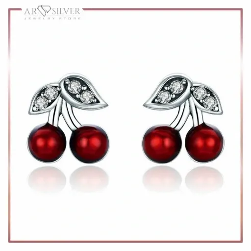 Srebrne kolczyki SŁODKIE WIŚNIE zdjęcie 7