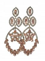 Duże wiszące kolczyki kryształki pomarańczowe i białe 8,5cm