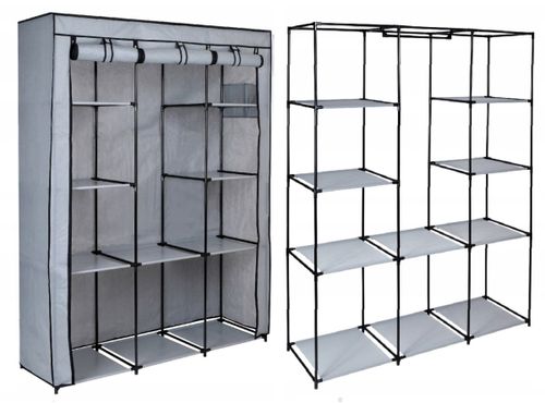 Szafa tekstylna z 10 półkami Mira Maxi - szara na Arena.pl