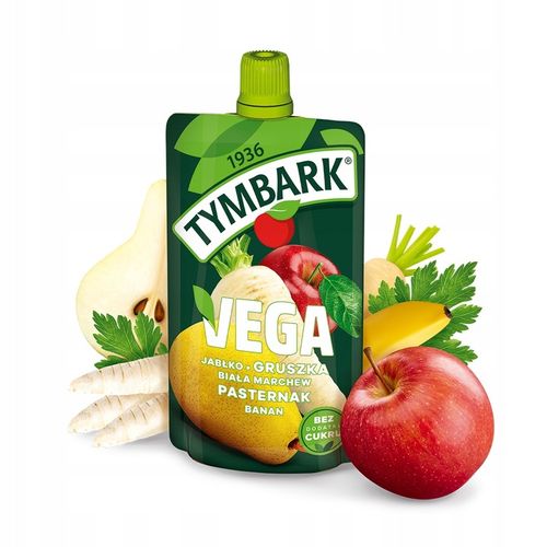 Mus warzywa owoce Tymbark Vega gruszka marchew pasternak banan 12x 100g na Arena.pl
