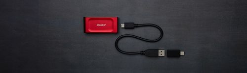 Przenośny zewnętrzny dysk SSD 1TB KINGSTON XS1000R USB 3.2 czerwony na Arena.pl