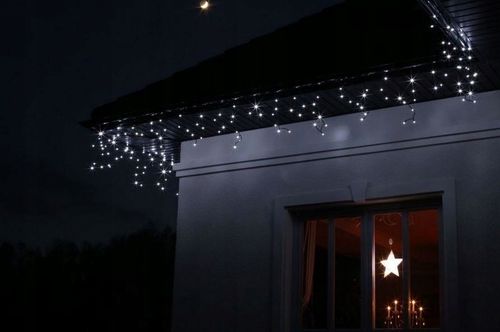 KURTYNA ŚWIETLNA 200 LED 9,5m SOPLE GIRLANDA LED BIAŁA ZIMNA PROGRAMATOR na Arena.pl