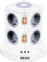 LISTWA PRZEPIĘCIOWA ZASILAJĄCA OCHRONNA 11w1 8 GNIAZDEK + 3 USB LAMPKA LED