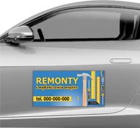 MAGNES NA SAMOCHÓD MAGNETYCZNA REKLAMA 60X30 REMONTY WYKOŃCZENIA WNĘTRZ