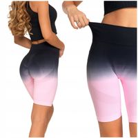 LEGGINSY DAMSKIE Krótkie Kolarki Bezszwowe Push-Up Wysoki Stan MORAJ M