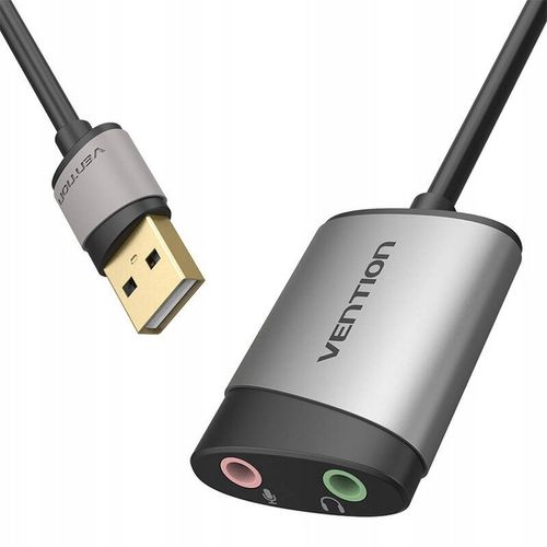 2 x Vention Zewnętrzna Karta Dźwiękowa Adapter USB-A Mikrofon Słuchawki 0,1 na Arena.pl