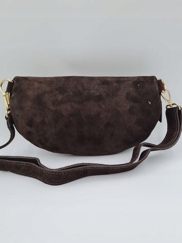 Vera Pelle torebka nerka skóra naturalna zamszowa brązowa czekoladowa zamsz na Arena.pl