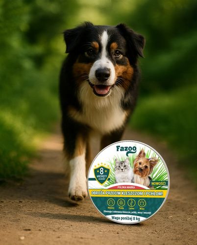 OBROŻA NA KLESZCZE i Pchły dla Psa Kota Antykleszczowa 8 Miesięcy Fazoo na Arena.pl