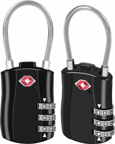 2x KŁÓDKA TSA SYSTEM NA SZYFR DO WALIZKI BAGAŻU Z LINKĄ ZABEZPIECZENIE na Arena.pl