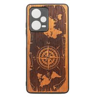 Drewniane Etui Bewood Redmi Note 12 5G RÓŻA WIATRÓW MERBAU