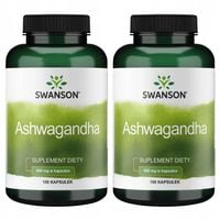 2x SWANSON ASHWAGANDHA Żeń-szeń 450 mg 100 kapsułek STRES NERWY PAMIĘĆ SEN