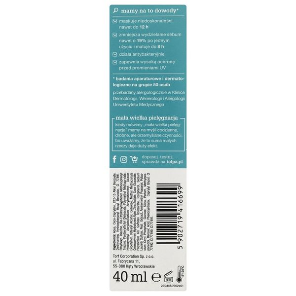 tołpa. sebio. BB matujący krem korygujący 40 ml zdjęcie 10