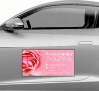 mata MAGNETYCZNA magnes na samochód auto 30x60cm KWIACIARNIA TWOJA NAZWA