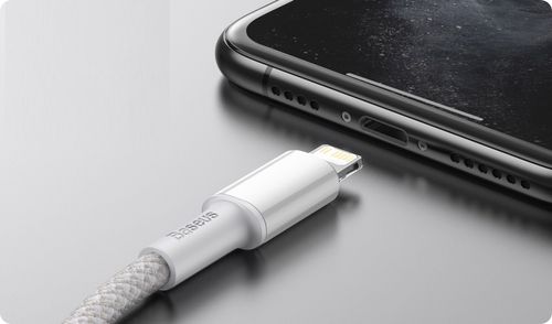 Kabel USB-C do Lightning Baseus High Density Braided, 20W, PD, 2m (biały) na Arena.pl