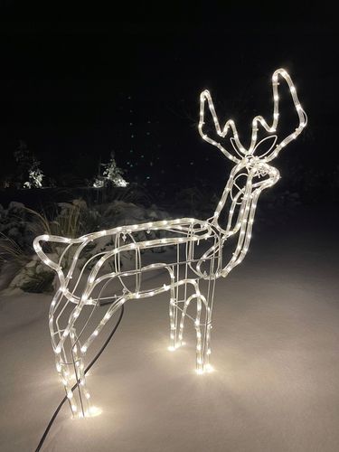 RENIFER ŚWIECĄCY LED DUŻY Z RUCHOMĄ GŁOWĄ BIAŁY CIEPŁY IP44 ZEWNĘTRZNY na Arena.pl