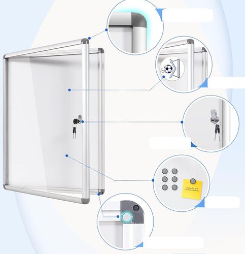 Tablica ogłoszeń zamykana Swansea biała z drzwiami 67x50 cm 4×A4 na Arena.pl