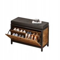 SZAFKA NA BUTY POJEMNA Z SIEDZISKIEM SCHOWEK PÓŁKA OTWIERANA DREWNO RETRO