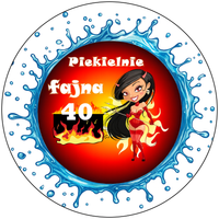 Opłatek na tort Urodziny Piekielnie Fajna Kobieta Postać Whisky Drink 18 40