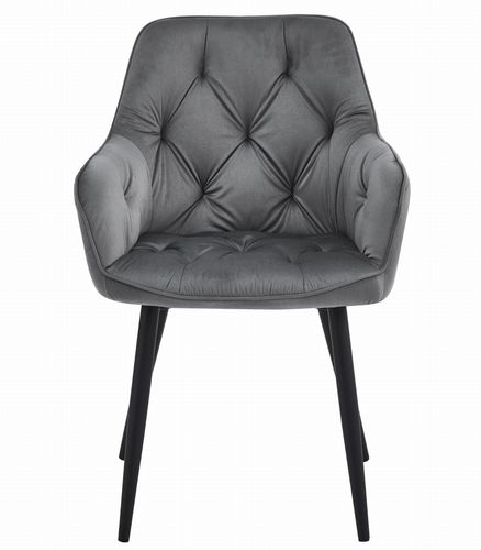 Krzesło JORK - ciemny szary aksamit / nogi czarne x 2 na Arena.pl