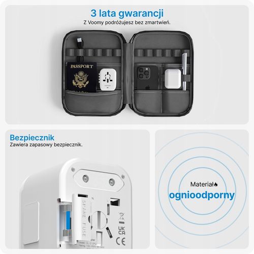 Adapter Podróżny VOOMY Z Ponad 170 Narodów - 2 Usb A 2 Usbc Biały na Arena.pl