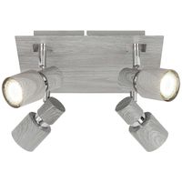 Plafon LAMPA sufitowa MERKUR 6128 Rabalux kwadratowa OPRAWA regulowane reflektorki szary dąb