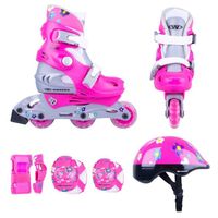 Rolki regulowane dziewczęce Polly + kask i ochraniacze Worker 38-41