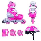 Rolki regulowane dziewczęce Polly + kask i ochraniacze Worker 38-41