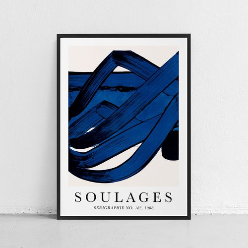 Plakat abstrakcje soulages 21x30 cm w czarnej ramie na Arena.pl
