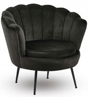 fotel krzesło muszelka czarne welur do salonu glamour do gabinetu furnitex