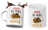 Dla Cioci Zestaw Kubek + Skarbonka Na Prezent Z Nadrukiem Ze Zdjęciem