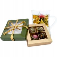 ZESTAW HERBAT KWITNĄCYCH BOMBONIERKA NA PREZENT UPOMINEK 4 SZTUKI